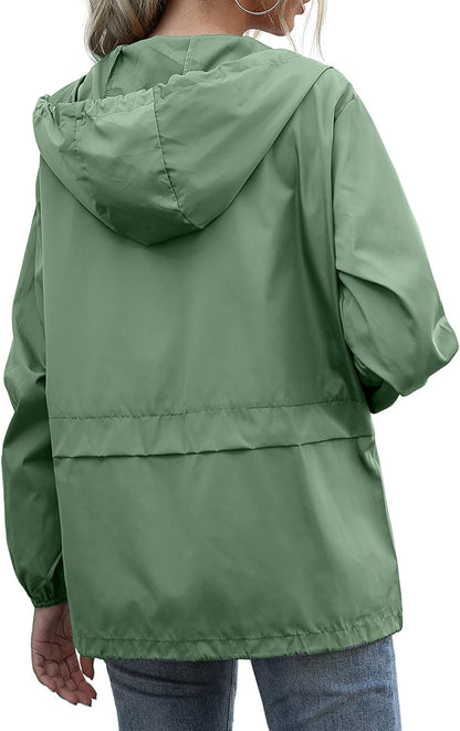 Women's Raincoats Lightweight Waterproof Rain Jackets