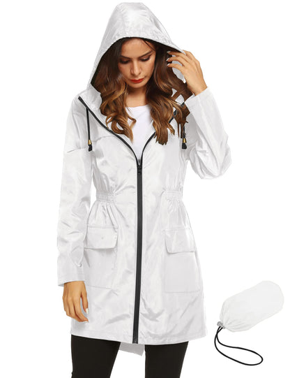 Lomon Women Waterproof Lightweight Rain Jacket Active Outdoor Hooded Raincoat