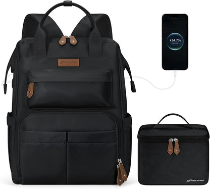 Maelstrom 15.6-17.3" Laptop Backpack with Lunch Box, Work Bag for Women Men