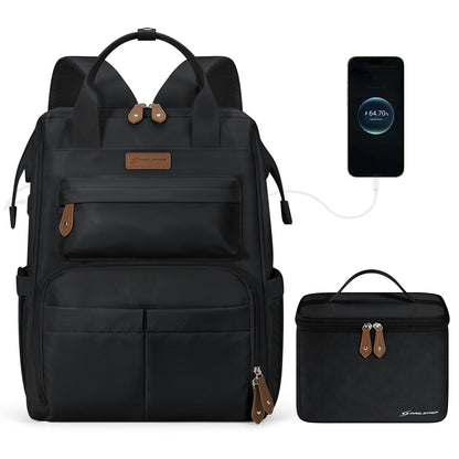 Maelstrom 15.6-17.3" Laptop Backpack with Lunch Box, Work Bag for Women Men