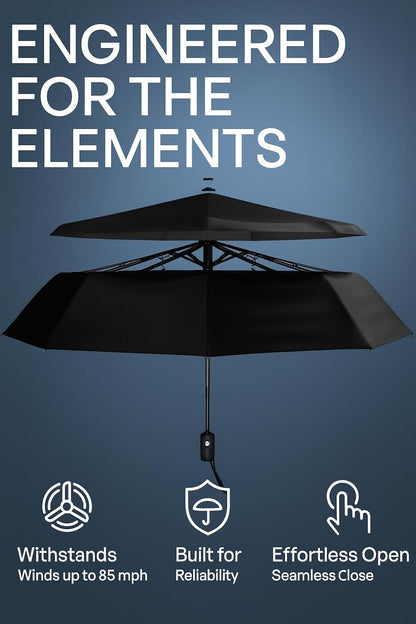 Repel Windproof Travel Umbrella - Compact & Withstands Winds up to 100MPH, Strongest Premium Auto Folding Umbrella for Rain and Sun - Durable, Light & Portable for Women & Men, Fits Backpack & Cars