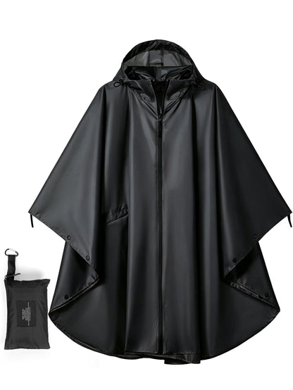 Unisex Hooded Rain Poncho, Waterproof Raincoat Jacket with pocket for Adult, Rain Coat for Outdoor Activities