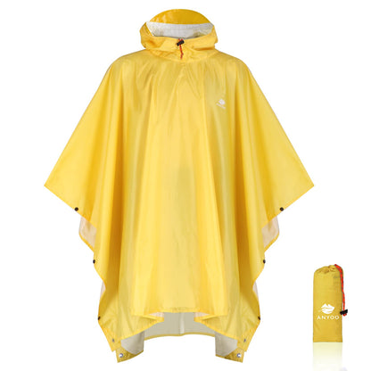 ANYOO Hooded Rain Poncho for Adult Waterproof Lightweight Raincoat