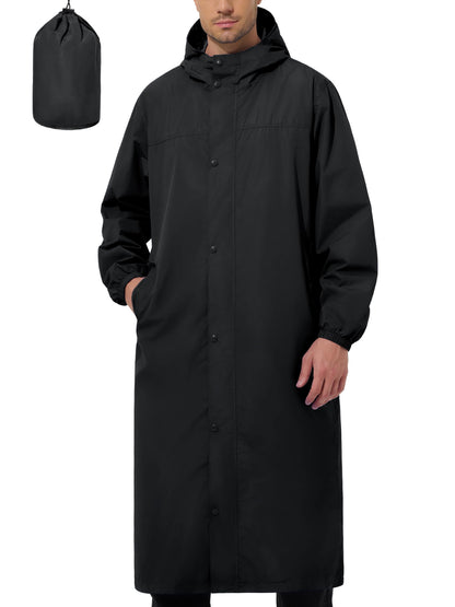 UIQUR Mens Long Rain Jacket Raincoat Waterproof Rain Poncho