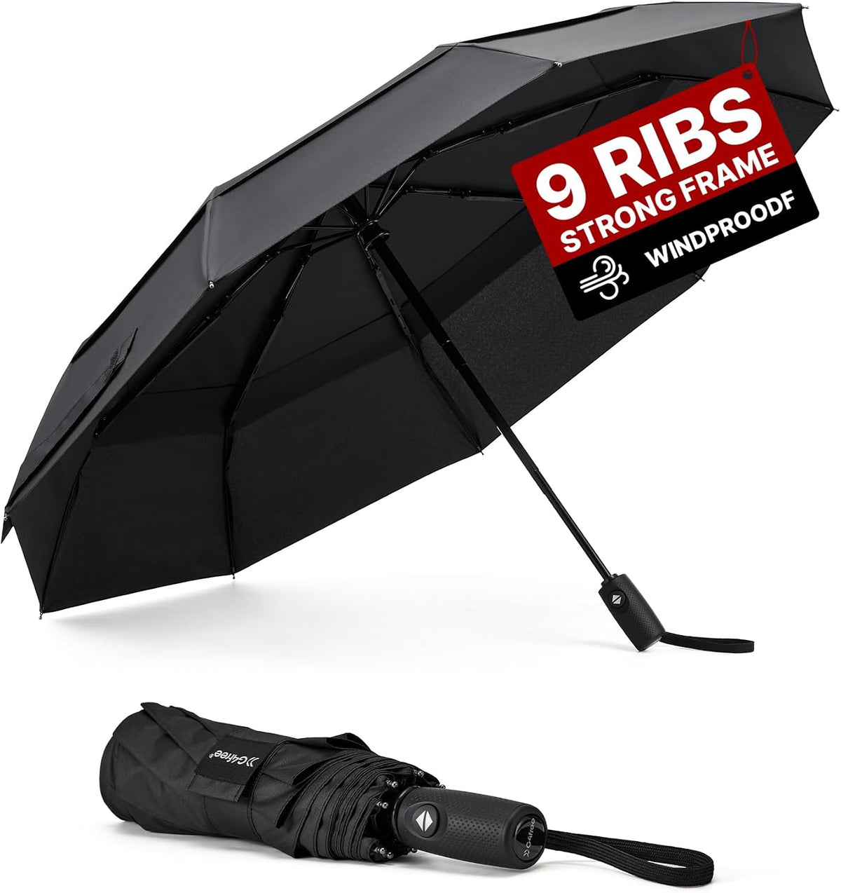 G4Free 42 Inch Travel Umbrella, Compact Vented Windproof Umbrella for Rain