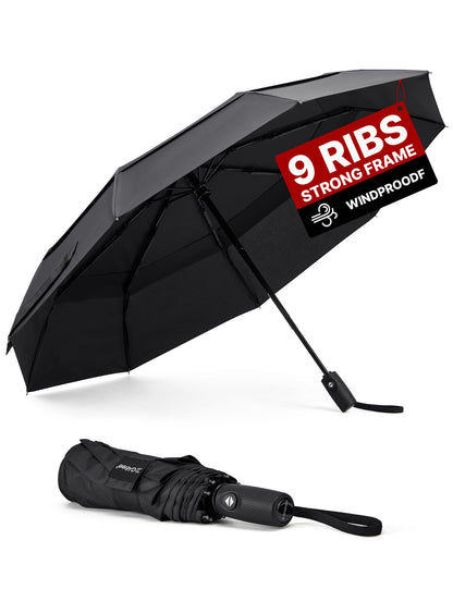 G4Free 42 Inch Travel Umbrella, Compact Vented Windproof Umbrella for Rain