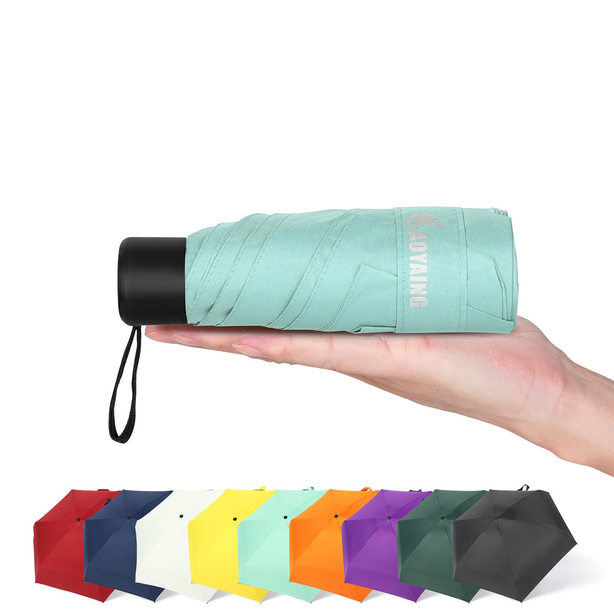 GAOYAING Compact Travel Umbrella with Case Sun&Rain Lightweight Small and Compact Suit for Pocket 34 Inches