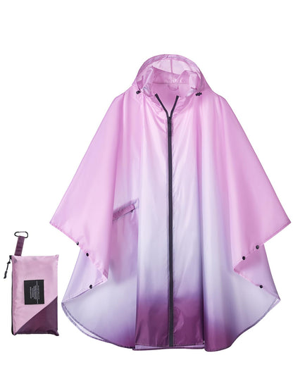 Unisex Hooded Rain Poncho, Waterproof Raincoat Jacket with pocket for Adult, Rain Coat for Outdoor Activities