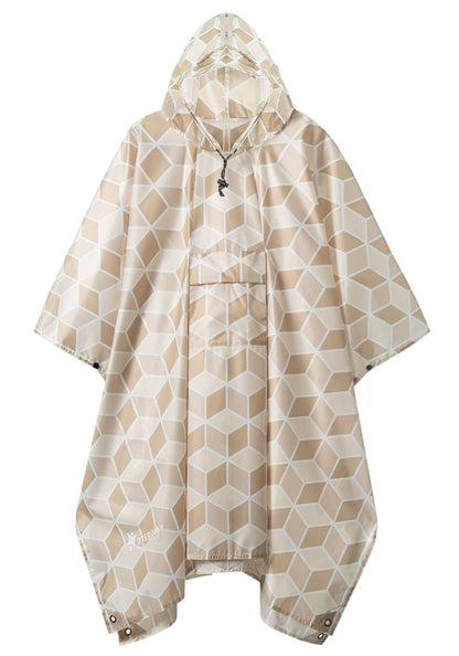 PTEROMY Hooded Rain Poncho for Adults, Reusable Waterproof Raincoat