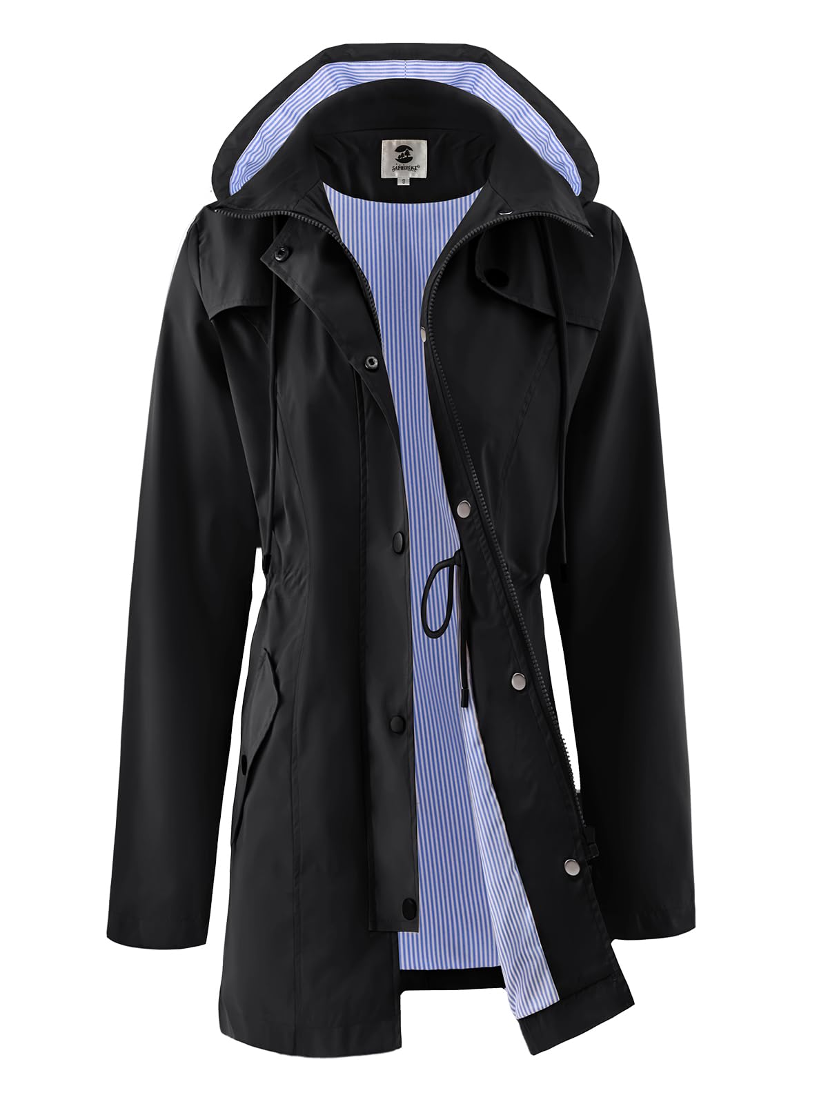 SaphiRose Women's Rain Jacket Waterproof Rain Coat with Hood Outdoor