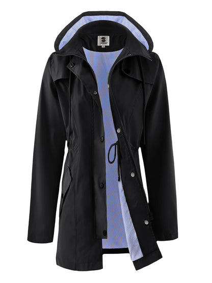SaphiRose Women's Rain Jacket Waterproof Rain Coat with Hood Outdoor