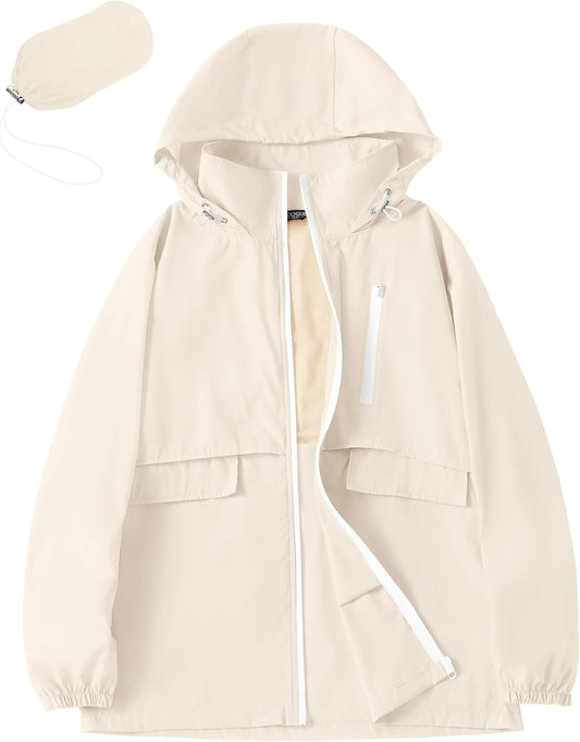 Avoogue Rain Jacket Women with Hooded Waterproof Raincoats