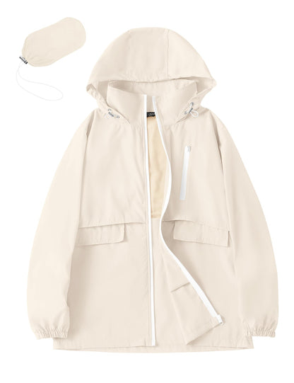 Avoogue Rain Jacket Women with Hooded Waterproof Raincoats