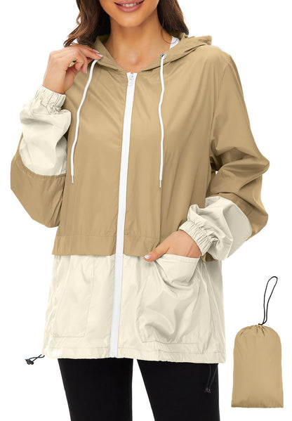 Zando Lightweight Rain Jacket Women Packable Waterproof Raincoat with Hood