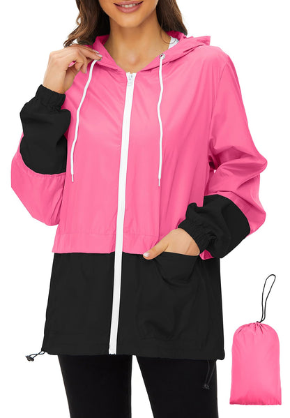 Zando Lightweight Rain Jacket Women Packable Waterproof Raincoat with Hood