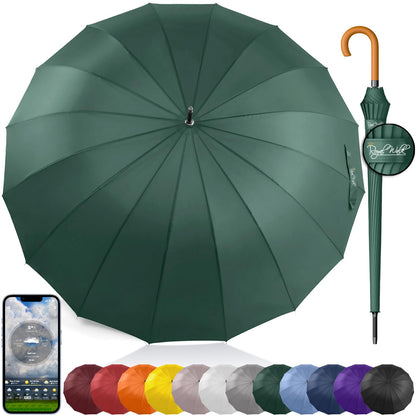 Royal Walk Large Umbrella for Rain & Golf, Windproof, Big, Heavy Duty Stick