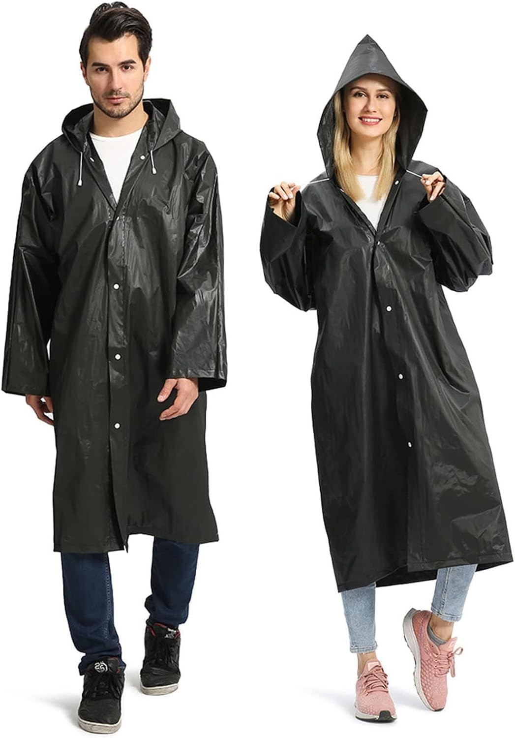 Opret Portable EVA Rain Ponchos with Hoods 2 Pack for Adults