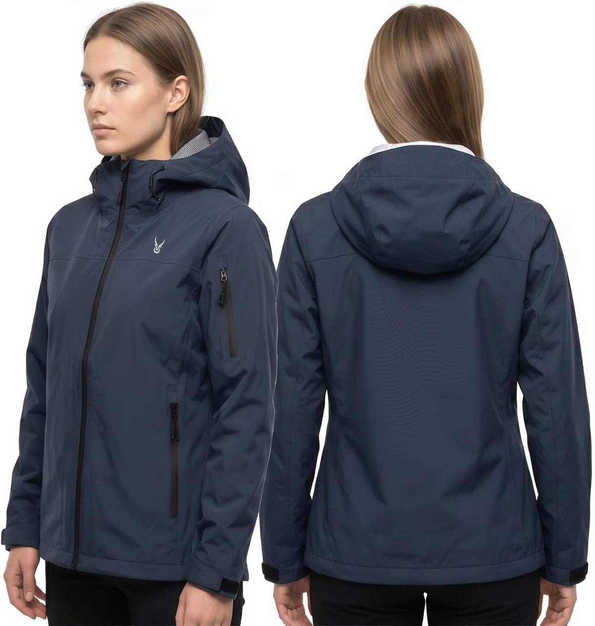 Women's 20000mm Waterproof Rain Jacket Lightweight Packable Hooded Raincoat