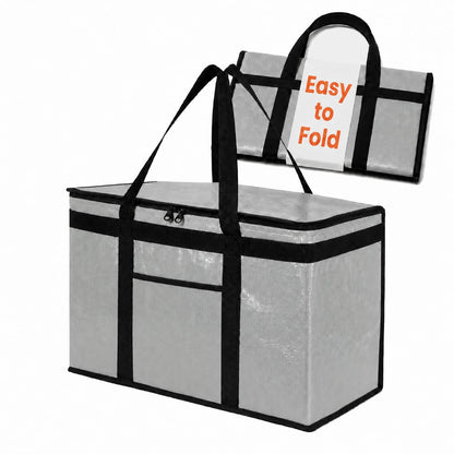 NZ home Insulated Food Bag, Portable Cooler Tote (3XL, Black, 1 Pack)