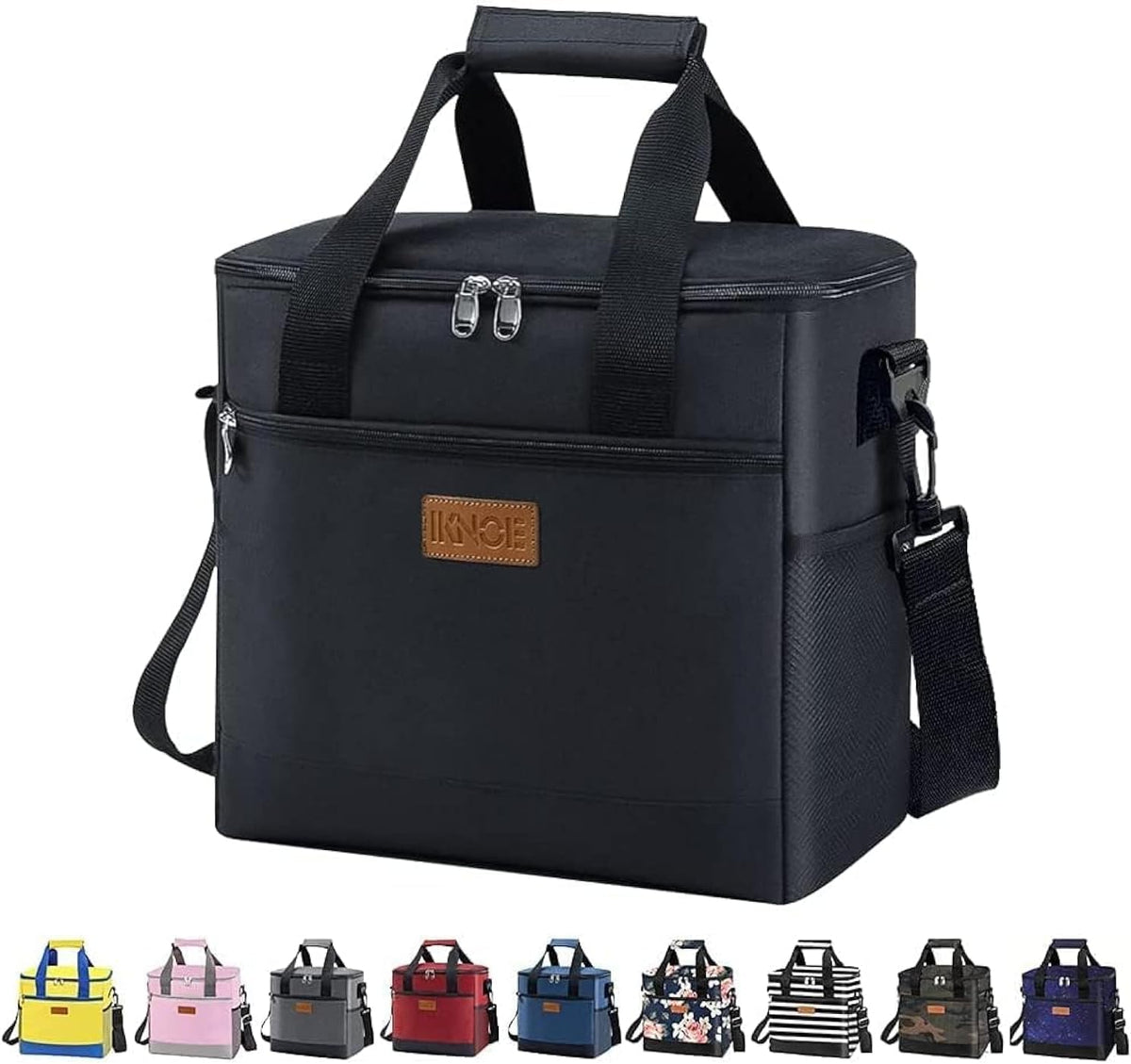 IKNOE 15L 24-Can Insulated Cooler Bag, Leak-Resistant Lunch Tote for Work
