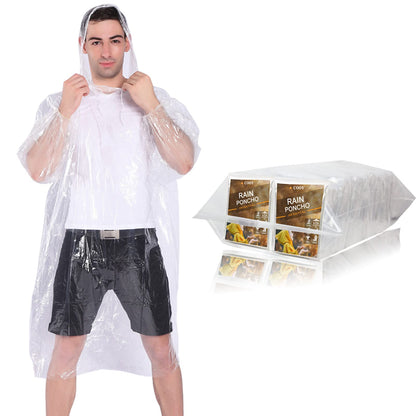 COOY Disposable Rain Ponchos for Adults (10 Pack), Family Pack for Travel