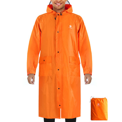 ANYOO Waterproof Raincoat Men Women Packable Hooded Reflective Pockets