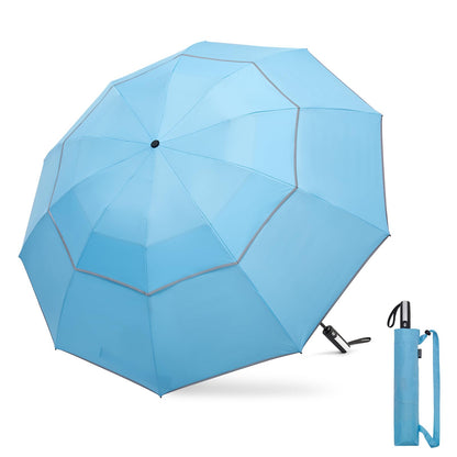 G4Free 54/62 Inch Large Inverted Golf Umbrella Windproof Reflective Stripe