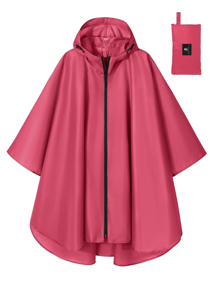 SaphiRose Lightweight Waterproof Rain Poncho for Adults with Hood Portable Rainwear for Outdoor