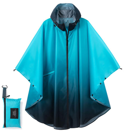 Fashion Hooded Rain Poncho Waterproof Raincoat Jacket with pocket for Women/Men/Adult
