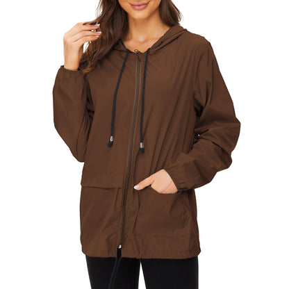Zando Lightweight Rain Jacket Women Packable Waterproof Raincoat with Hood
