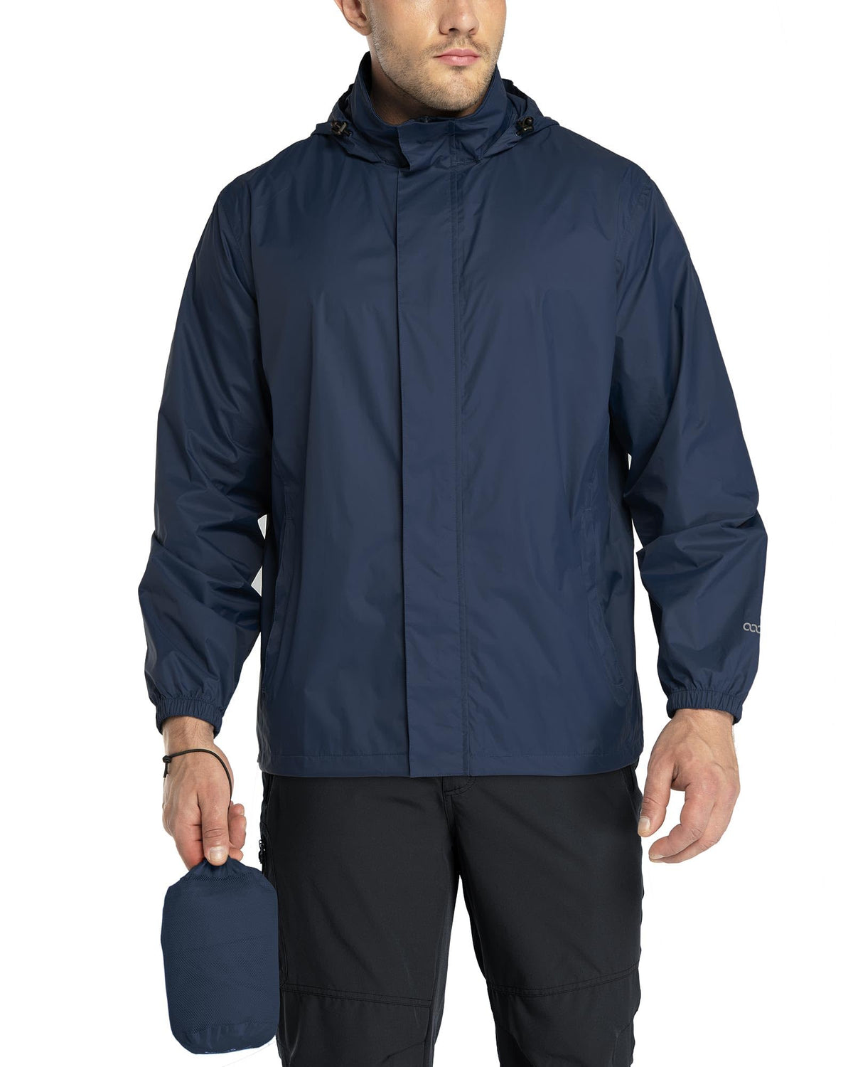 33,000ft Men's Packable Rain Jacket Lightweight Waterproof Golf Raincoat