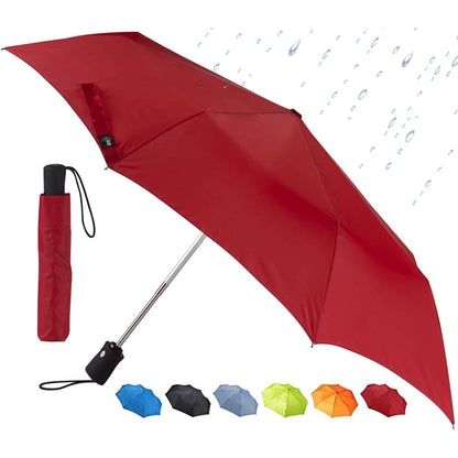 Lewis N. Clark Travel Umbrella: Windproof & Water Repellent Fabric Automatic Open Close