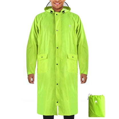 ANYOO Waterproof Raincoat Men Women Packable Hooded Reflective Pockets