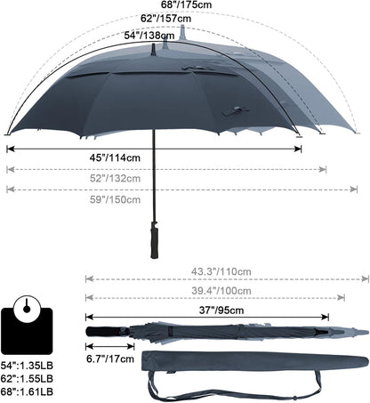 G4Free 47/54/62/68/72 Inch Golf Umbrella Windproof Auto Open Large Umbrella