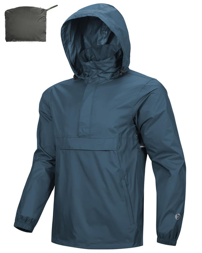 Outdoor Ventures Men's Rain Jacket Waterproof Lightweight Packable Pullover