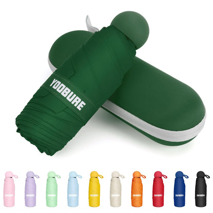 Yoobure Travel Umbrella Portable Compact Umbrellas, Pocket Mini for Purse, Umbrellas for UV Sun & Rain Small for Backpack, Umbrella with Case Folding for Kids Women