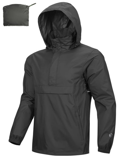 Outdoor Ventures Men's Rain Jacket Waterproof Lightweight Packable Pullover