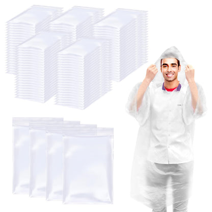 108 Pack Disposable Rain Ponchos for Adults Plastic Ponchos with Hood Raincoat Bulk for Men Women Camping Outdoor