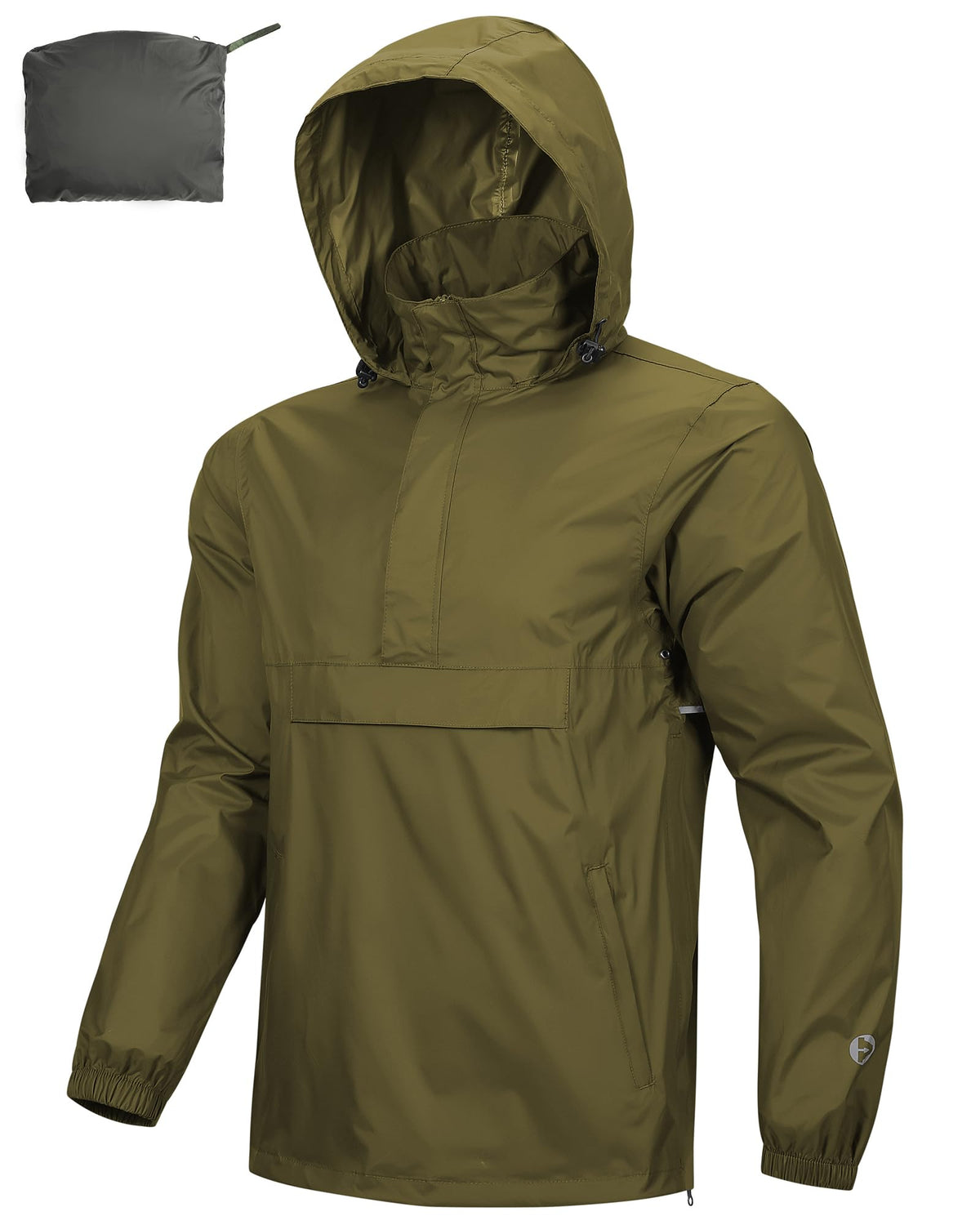 Outdoor Ventures Men's Rain Jacket Waterproof Lightweight Packable Pullover