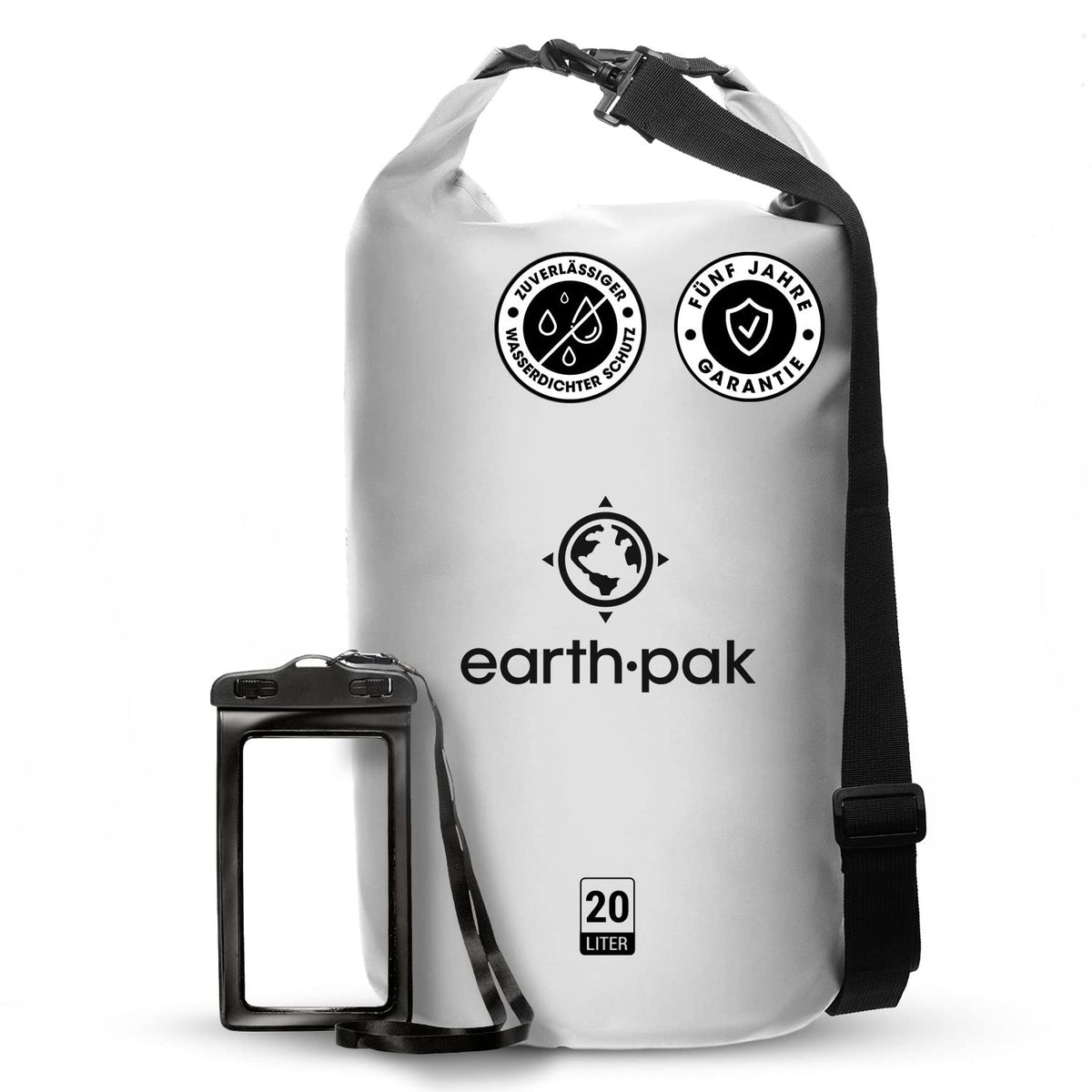 Earth Pak Waterproof Dry Bag - Roll Top Waterproof Backpack Sack Keeps Gear Dry for Kayak with Waterproof Phone Case