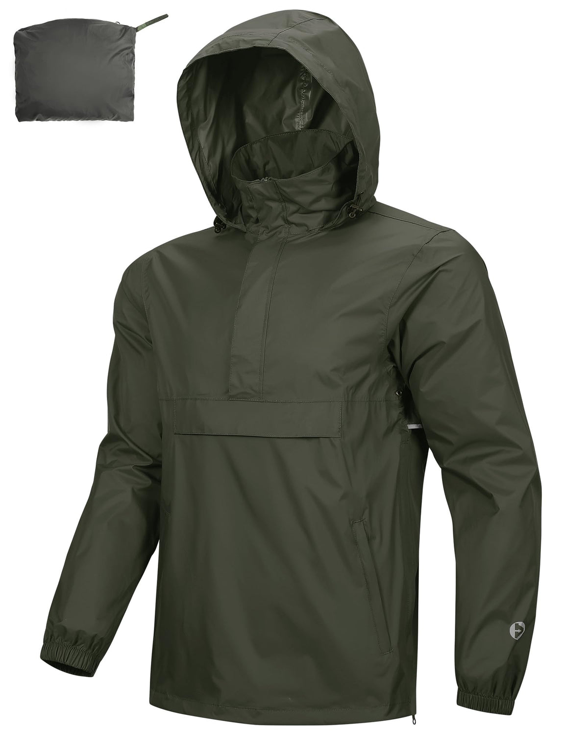Outdoor Ventures Men's Rain Jacket Waterproof Lightweight Packable Pullover