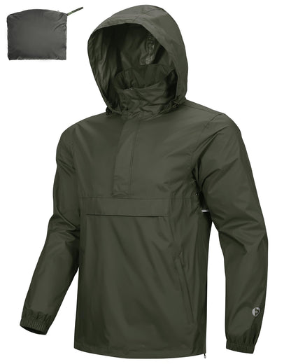 Outdoor Ventures Men's Rain Jacket Waterproof Lightweight Packable Pullover