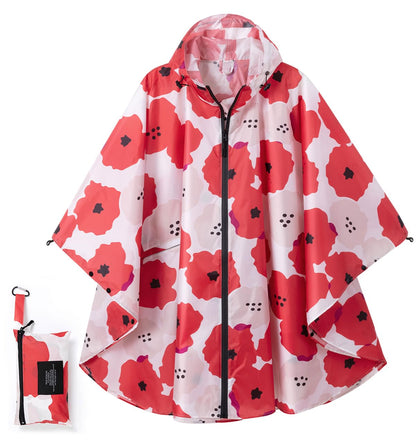 Fashion Hooded Rain Poncho Waterproof Raincoat Jacket with pocket for Women/Men/Adult