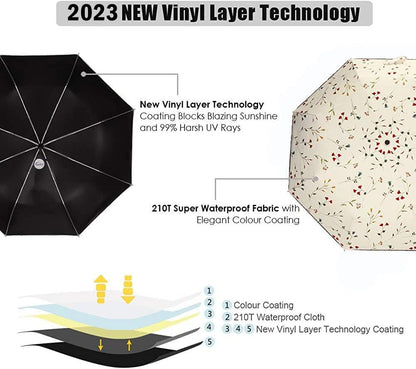 Cuby UV Sun Umbrella Compact Folding Travel Umbrellas Auto Open/Close