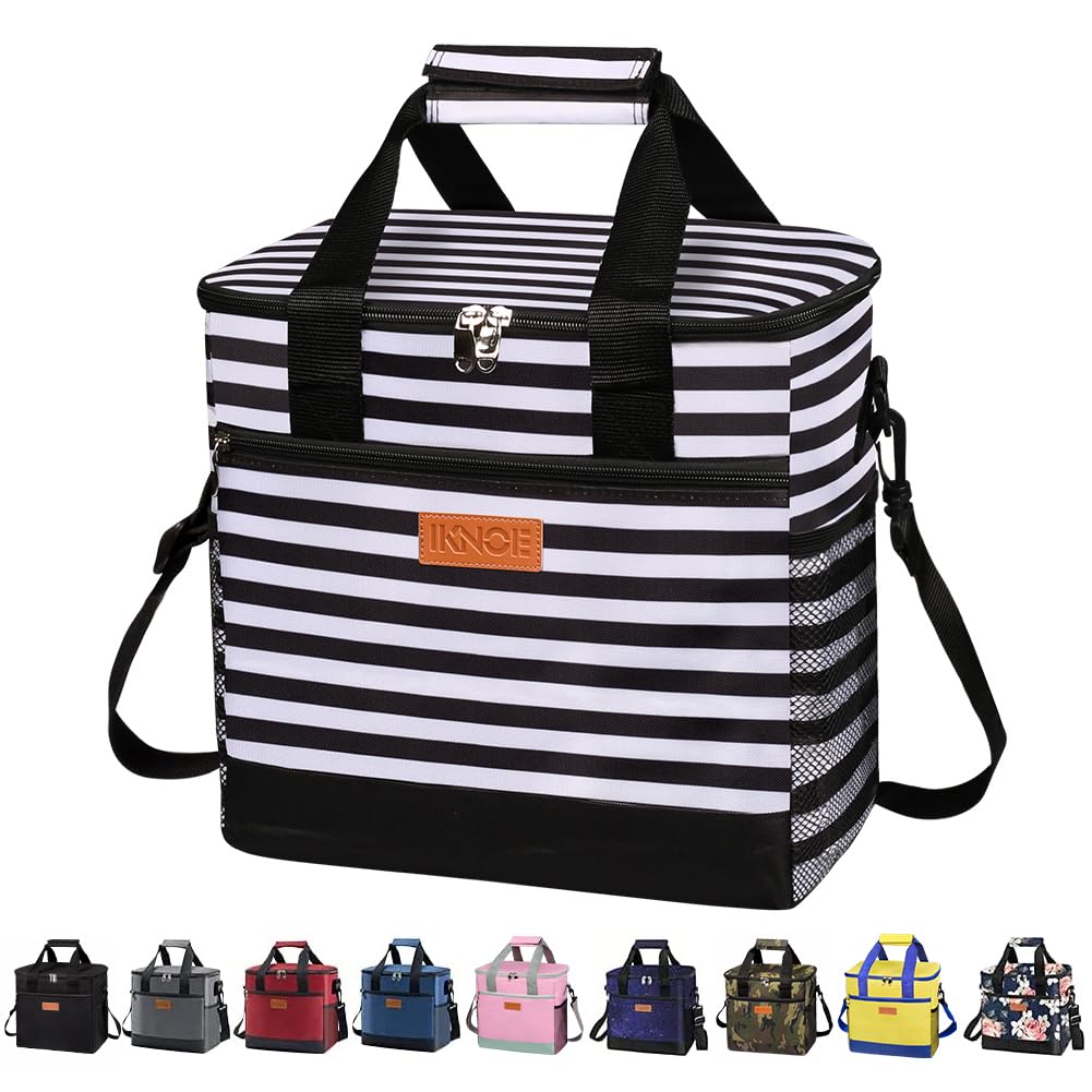 IKNOE 15L 24-Can Insulated Cooler Bag, Leak-Resistant Lunch Tote for Work