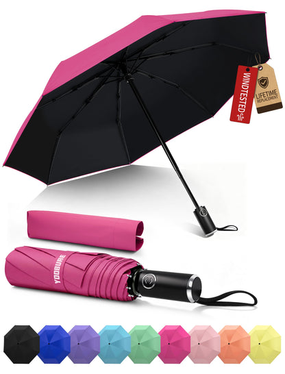 Yoobure Compact Travel Umbrella, Windproof Automatic Folding UV Sun & Rain