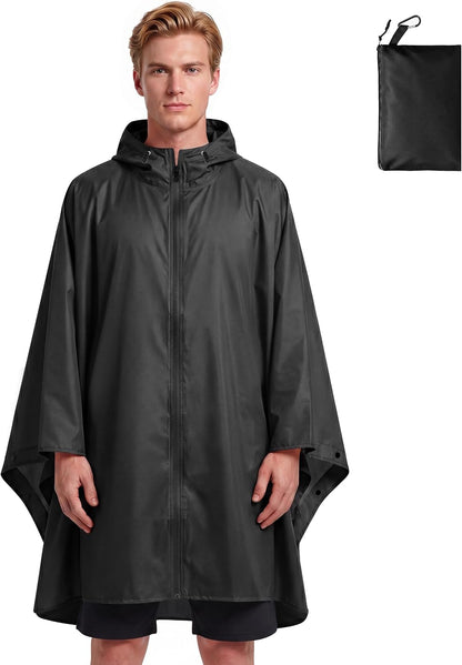 Lightweight Rain Poncho Waterproof Rain Ponchos for Adults Portable Raincoat Adult Ponchos with Hood for Outdoor