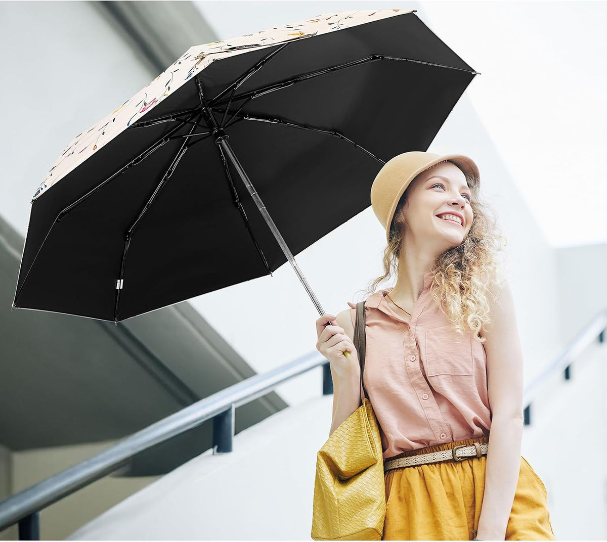 G4Free UPF 50+ UV Protection Travel Sun Umbrella 42 Inch SPF Umbrellas
