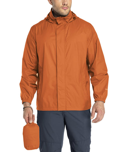 33,000ft Men's Packable Rain Jacket Lightweight Waterproof Golf Raincoat