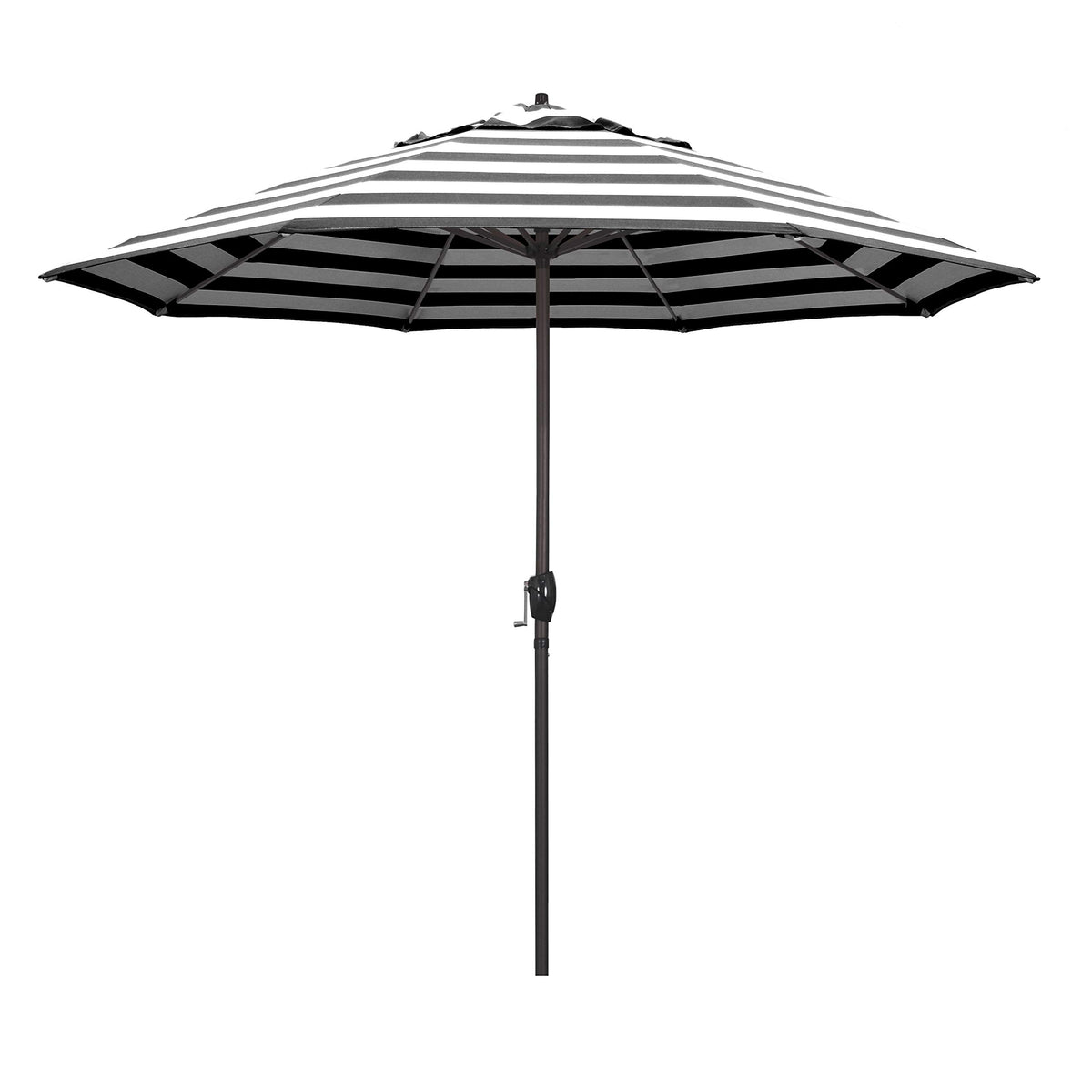 California Umbrella 9' Rd Sunbrella Aluminum Patio Umbrella, Crank Lift, Auto Tilt, Bronze Pole, Pacific Blue